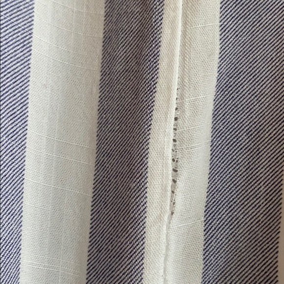 Blue Striped Crop Button Down - Picture 3 of 12